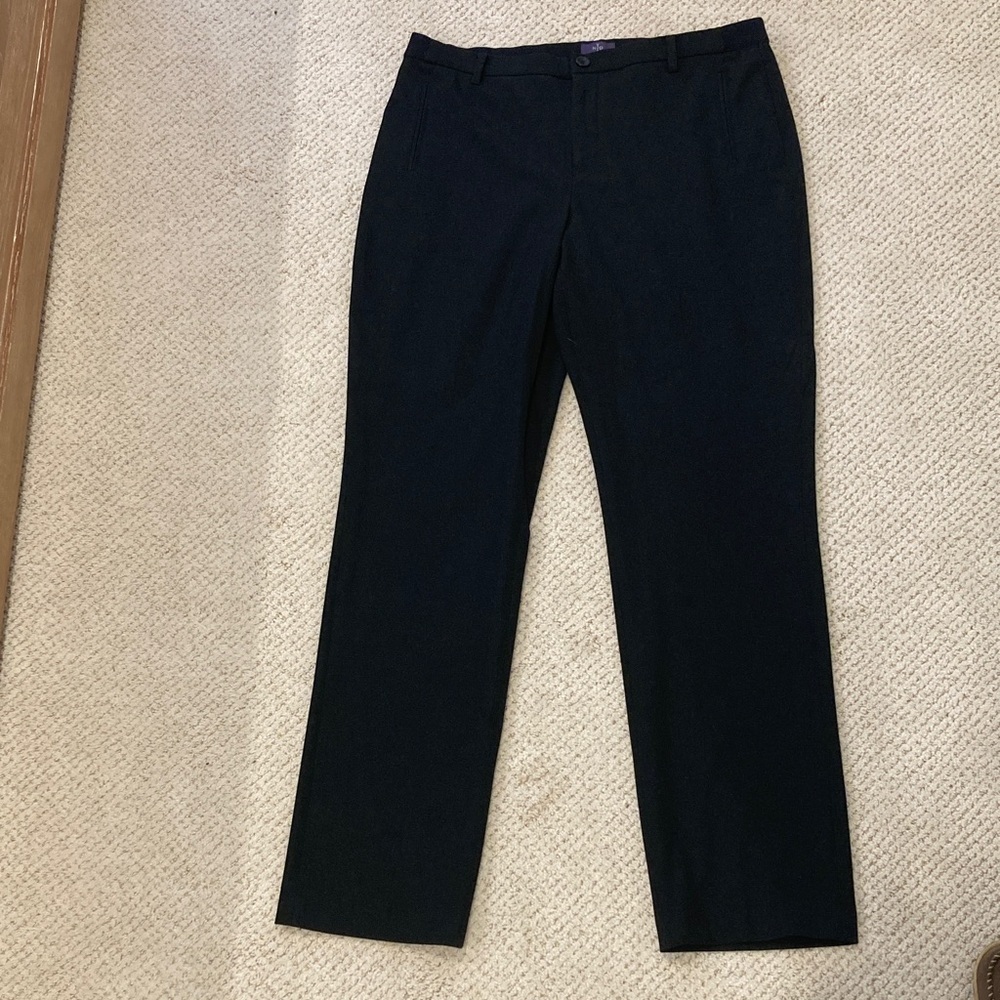 NYDJ Womens 12 Stretch Knit Elegant Black Trousers